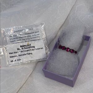 Bomb party Ruby corundum and hematite She is everything ring